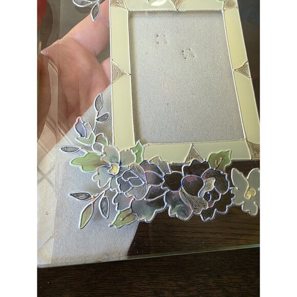 Hand-Painted Floral Glass Photo Frame 3.5" X 5" - Picture 13 of 15